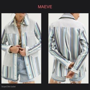 MAEVE Striped Shirt Jacket